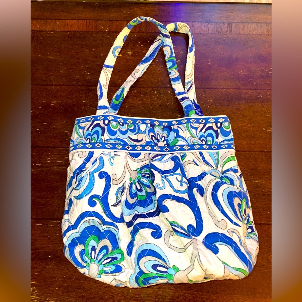 Vera Bradley Mediterranean White Morgan Bag- retired design